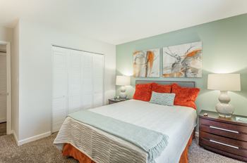 Model bedroom at hawthorne at lily flagg in huntsville, al